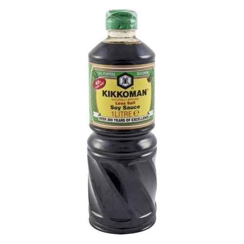 Soy Sauce Genen Less Salt Kikkoman 1lt / τεμ