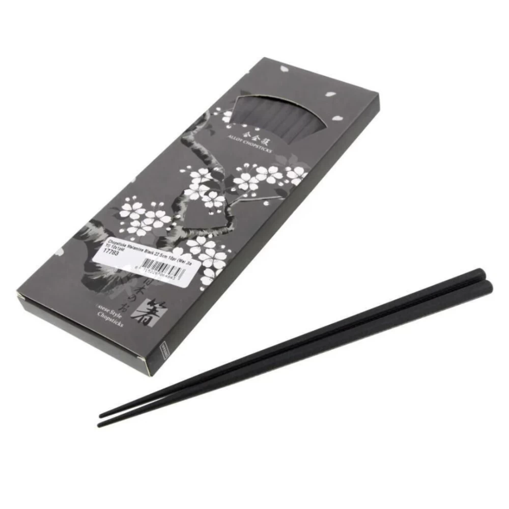 CHOPSTICKS Melamine Black 22,5cm 10pr
